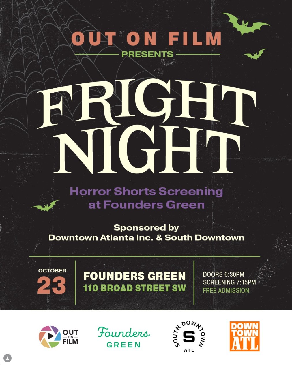 Poster for Out On Film presents Fright Night: Halloween Horror Shorts Night